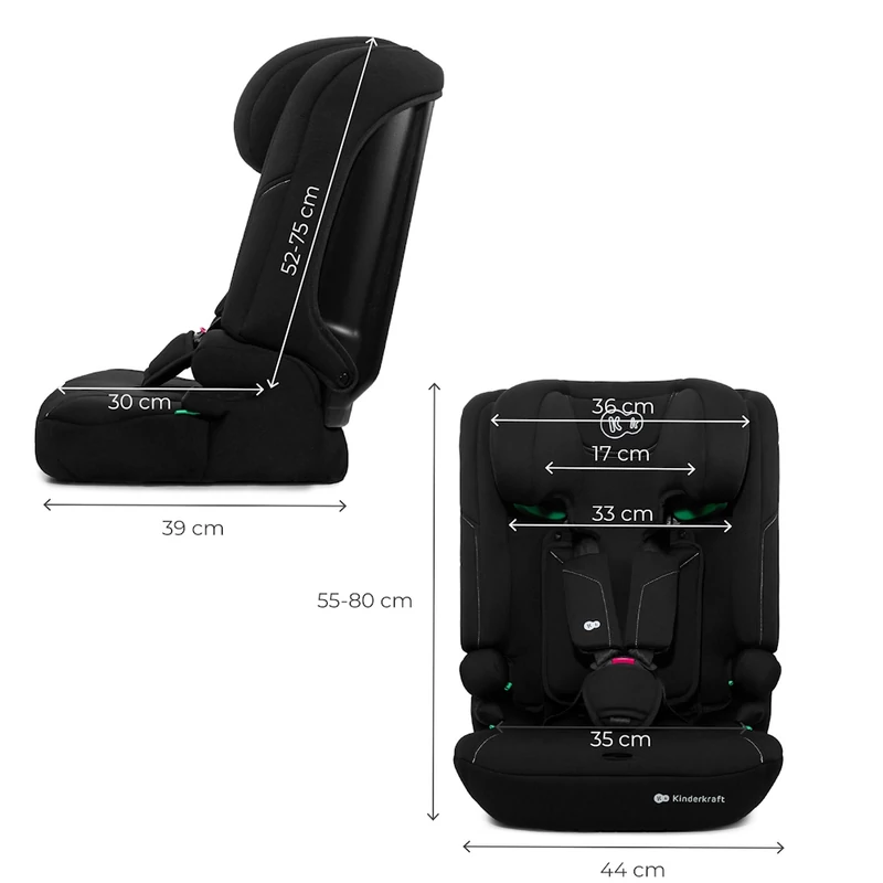 Kinderkraft gyerekülés ülésmagasító I-COMFY i-Size 76-150cm fekete