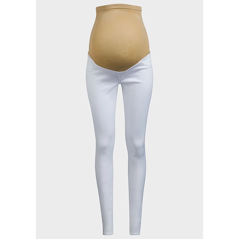 Kismama szűkszárú farmernadrág, jeggings fehér Jessica Simpson s fehér