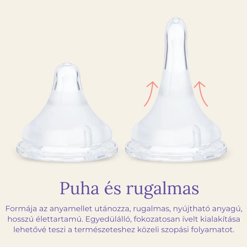 Lansinoh Cumisüveg közepes folyású etetőcumival + fedéllel, 240 ml