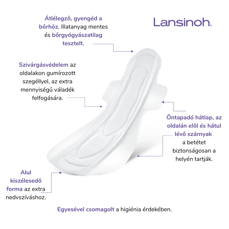 Lansinoh extra nedvszívó szülés utáni betét – O-2 hét – egyesével csomagolt