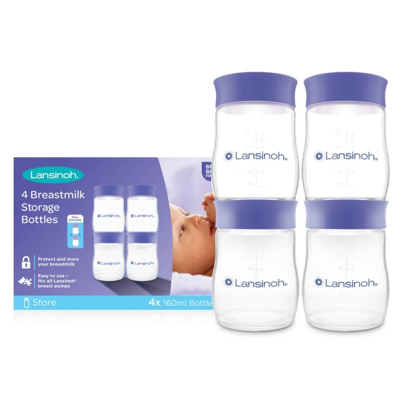 Anyatejtároló palack fedéllel 4db 160ml Lansinoh 20417