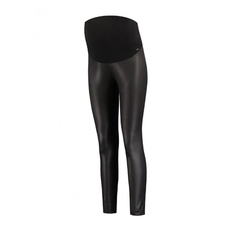 Magas fényű, bőrhatású kismama Leggings Love2Wait xl fekete
